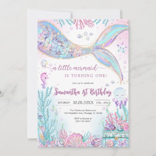 Mermaid Under the Sea Splish Splash Birthday