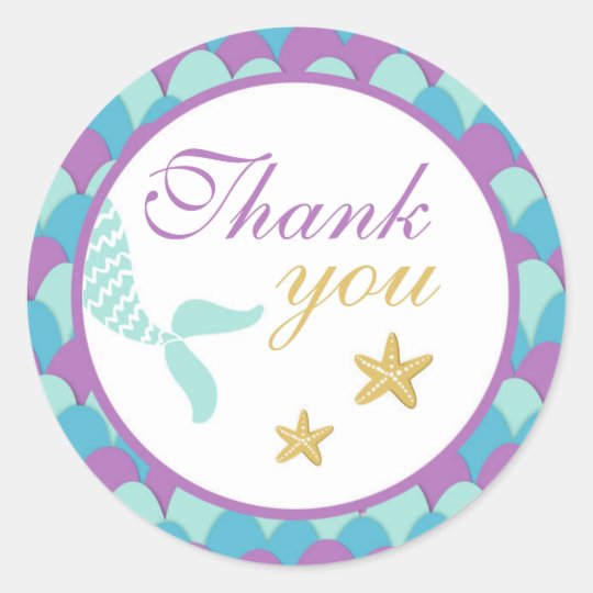 Mermaid Under The Sea Sticker Cupcake Topper  Zazzle