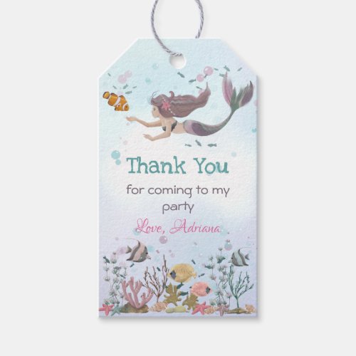 Mermaid Under The Sea Thank you  Gift Tags