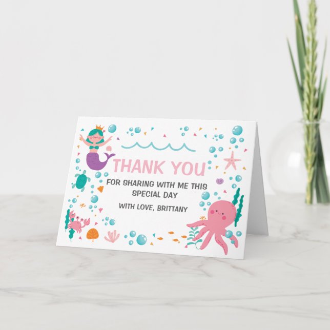 Mermaid Under the Sea The sea thank you card (Front)