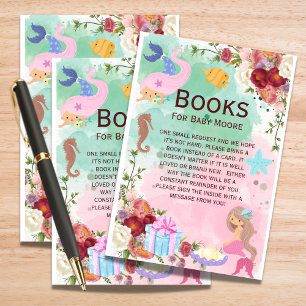 Mermaid Under The Sea Theme Books For Baby Enclosure Card