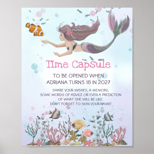 Mermaid Under The Sea Time Capsule Poster (Front)