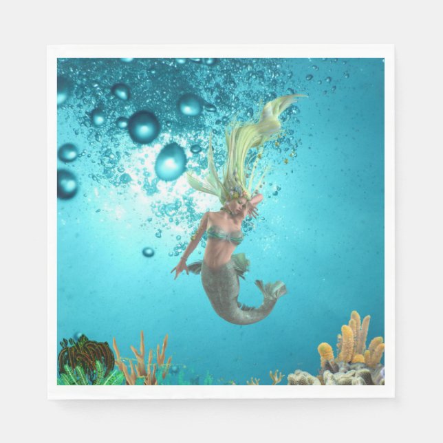Mermaid Under Water Napkins (Front)
