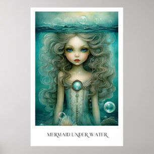 Mermaid Under Water  Poster
