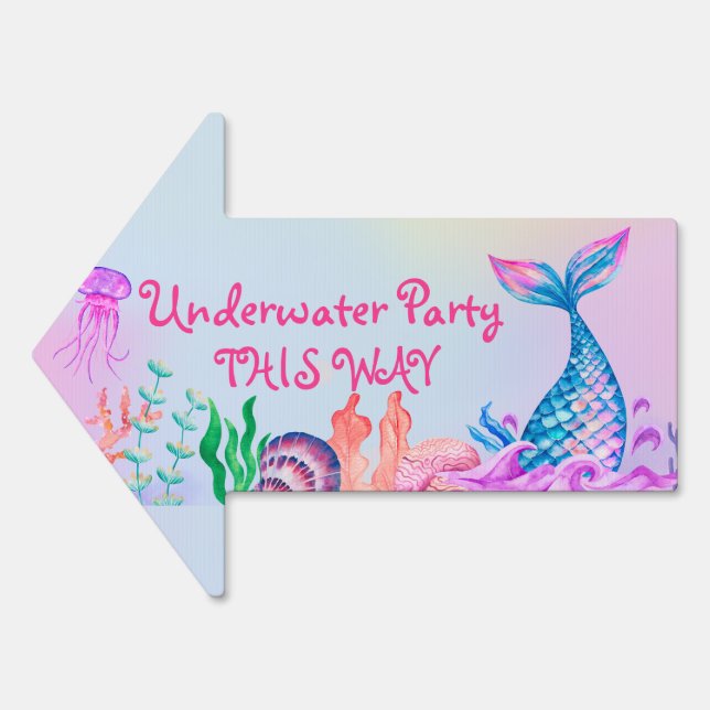 Mermaid Underwater Yard Sign (Front)