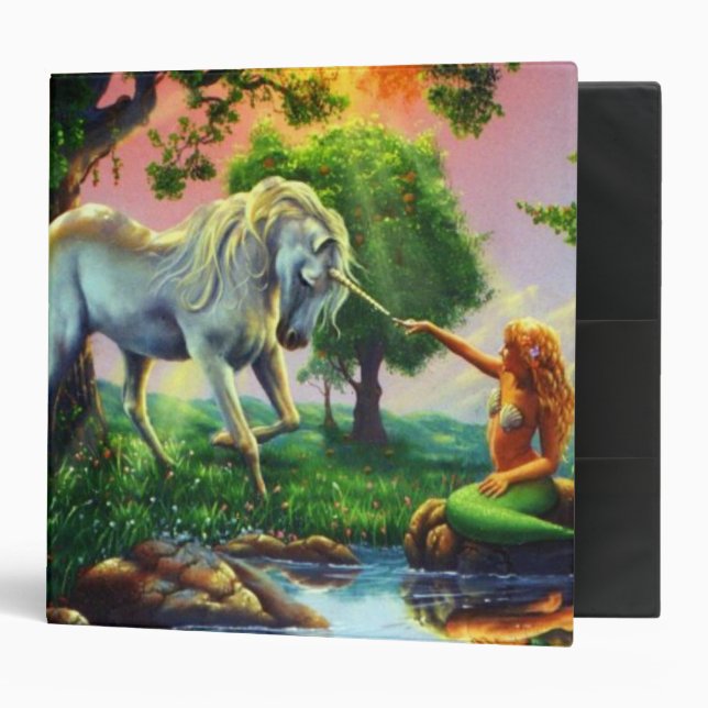 mermaid & unicorn 3 ring binder (Front/Inside)