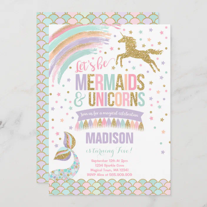 Mermaid unicorn personalized birthday mermaid birthday party unicorn mermaid birthday shirt pastel unicorn party cute unicorn shirt