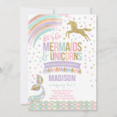 Mermaid & Unicorn Birthday Invitation Magic Party (Front)