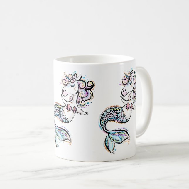 Mermaid Unicorn Coffee Mug (Front Right)