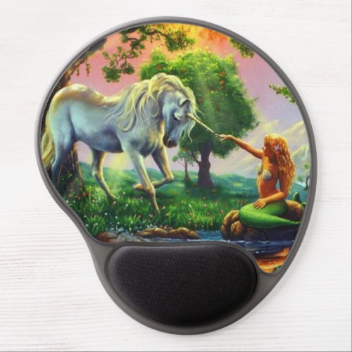 mermaid  unicorn gel mouse pad