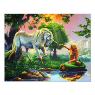 mermaid & unicorn photo print