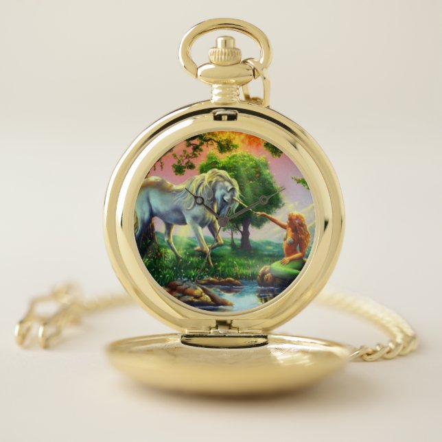 mermaid & unicorn pocket watch (Inside)