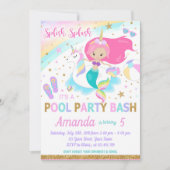 Mermaid & Unicorn Pool Party Invitation (Front)