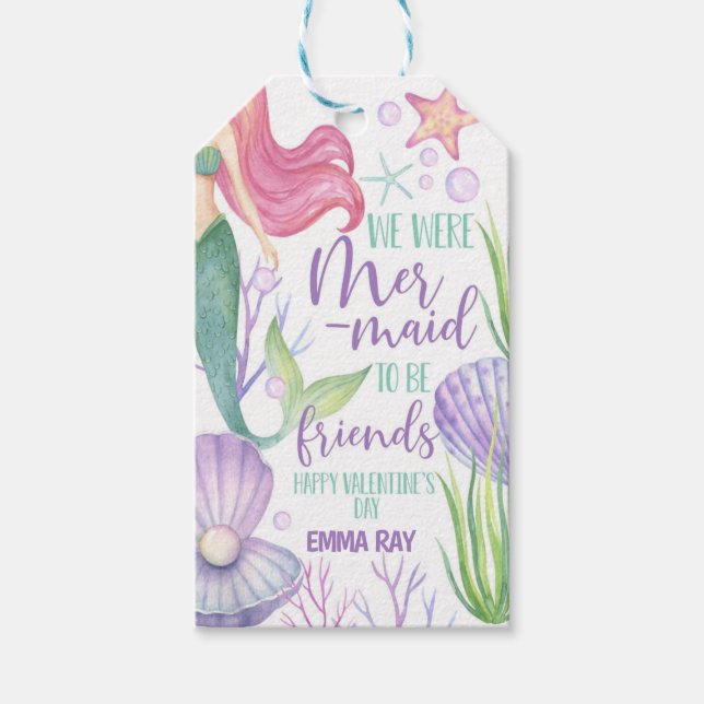 Mermaid Valentine Favor Tag (Front)