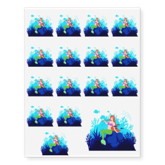 Mermaid vector temporary tattoos