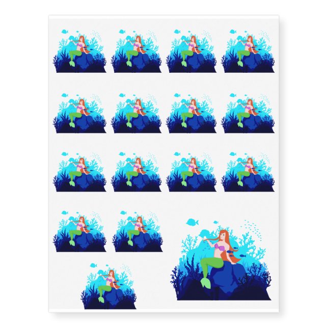 Mermaid vector temporary tattoos (Front)