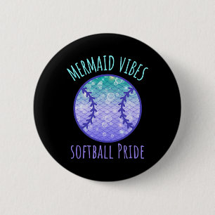 Mermaid Vibes Softll Girl Fishtail Ocean Team Shel Button