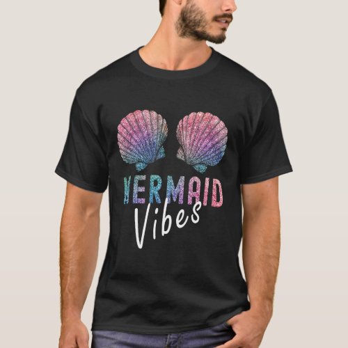 Mermaid Vibes Womens SeaShell Bra Sea Shell Party  T_Shirt
