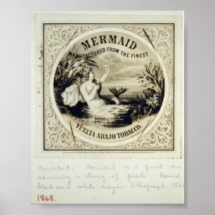 Mermaid, Vintage 1868 Poster