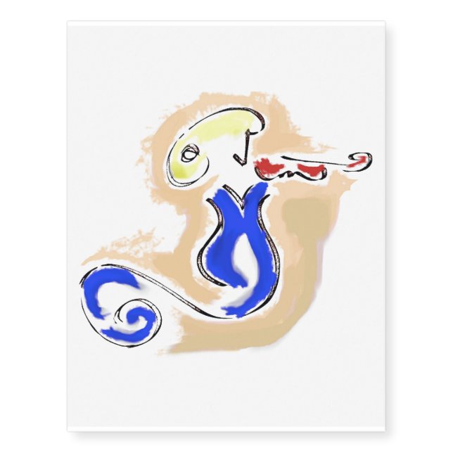 Mermaid Violin Temporary Tattoo (Front)