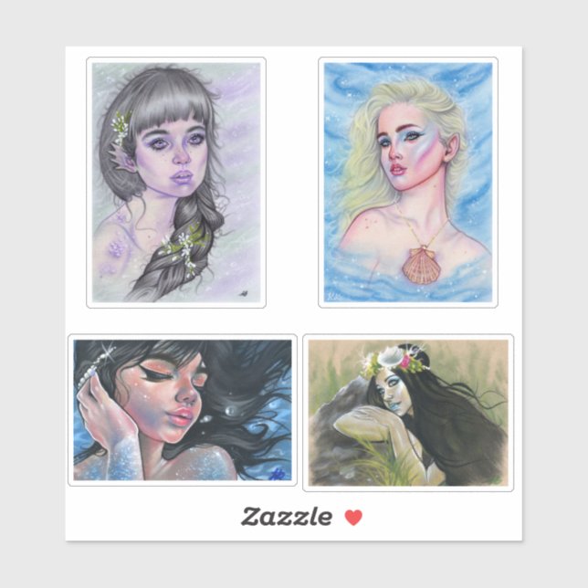 Mermaid vynil cut out stickers (Sheet)