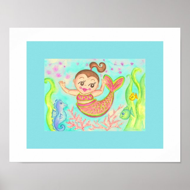 Mermaid Wall Art Print  (Front)