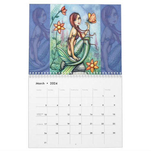 Mermaid Wall Calendar by Molly Harrison Zazzle