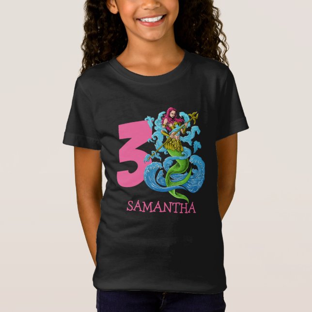 Mermaid Warrior 3rd birthday  T-Shirt (Front)