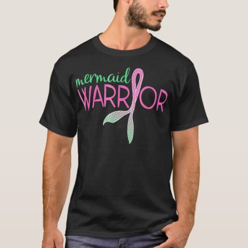 Mermaid Warrior Breast Cancer Awareness  Survivor  T_Shirt