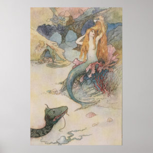 Mermaid Warwick Goble (English, (1862 – 1943) Poster