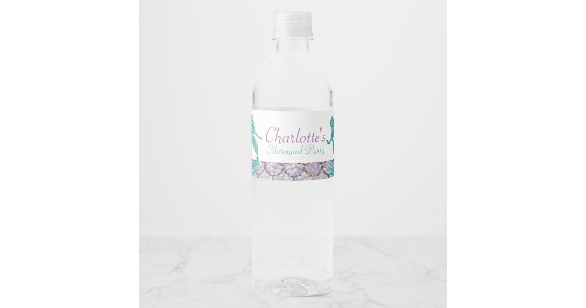 Mermaid Water Bottle Labels, Under the sea party Water Bottle Label | Zazzle