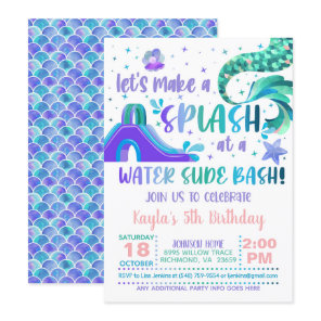 Mermaid Water Slide Birthday Invitation