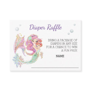 Mermaid Watercolor Books for Baby Shower  Enclosure Card