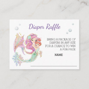 Mermaid Watercolor Books for Baby Shower  Enclosure Card