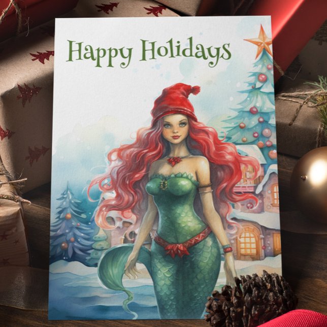 Mermaid Watercolor Christmas Holiday (Creator Uploaded)
