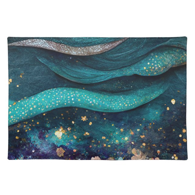 Mermaid waterecolor. cloth placemat (Front)