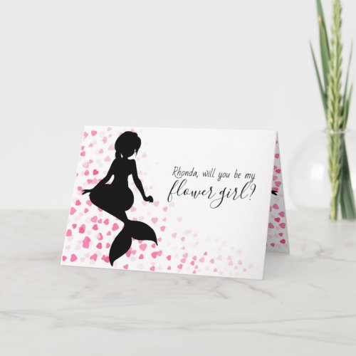 Mermaid Wedding Will You Be My flower girl Card