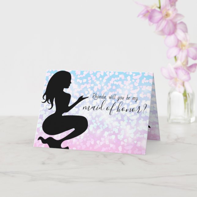 Mermaid Wedding Will You Be My Maid of Honor Card (Orchid)