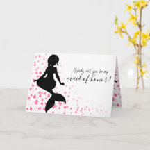 Mermaid Wedding Will You Be My Maid of Honor Card