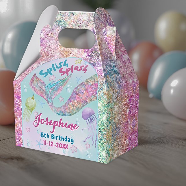 Mermaid whimsical birthday custom favor boxes (Creator Uploaded)