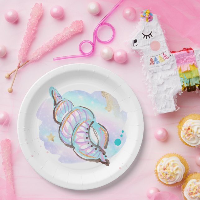 Mermaid Whimsical Under The Sea Birthday Party Paper Plates (Party)