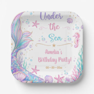 Mermaid Whimsical Under The Sea Birthday Party Paper Plates