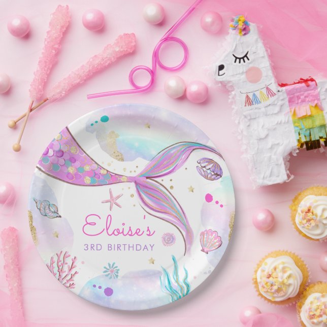 Mermaid Whimsical Under The Sea Birthday Party Paper Plates (Party)