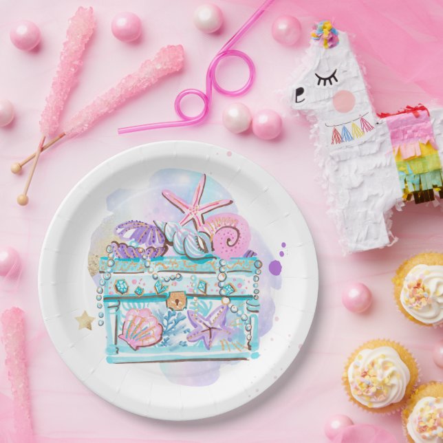 Mermaid Whimsical Under The Sea Birthday Party Paper Plates (Party)