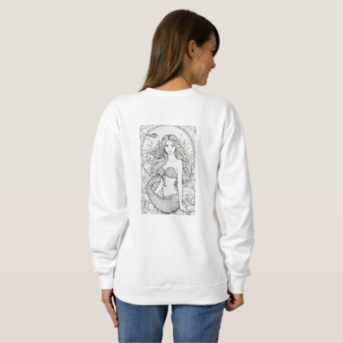 Mermaid Whispers Sketch Print Sweatshirt