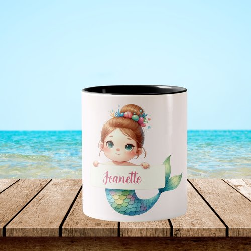 Mermaid Wishes Personalizable Mug Design