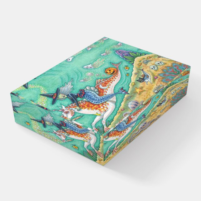 MERMAID WITCH, HALLOWEEN MERHORSE PAPERWEIGHT (Angled)