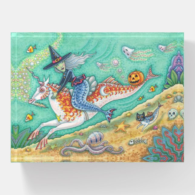 MERMAID WITCH, HALLOWEEN MERHORSE PAPERWEIGHT Rec (Front)