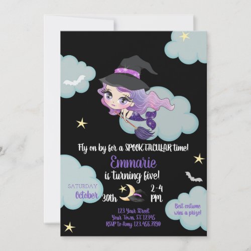 Mermaid Witch Halloween Party Invitation