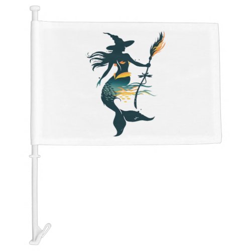 Mermaid Witch Halloween Shirt Car Flag